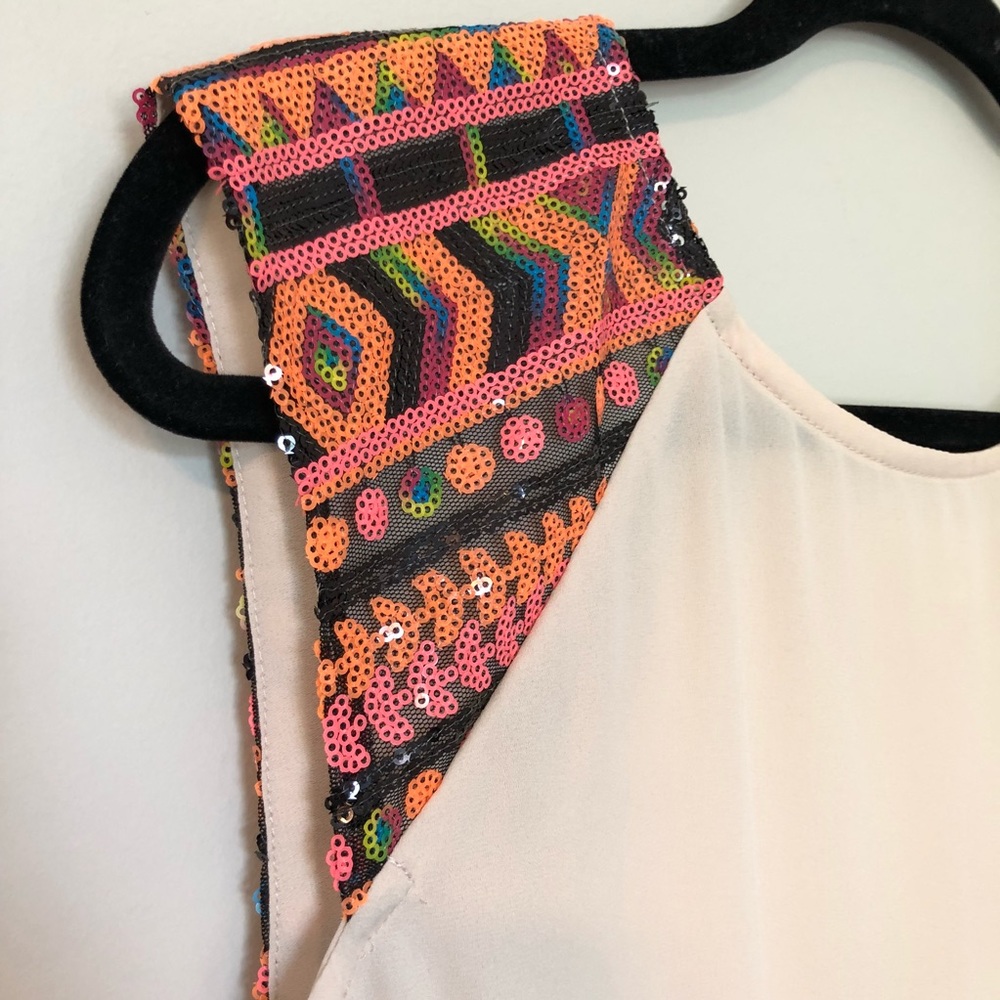 Sequin Split Back Blouse
